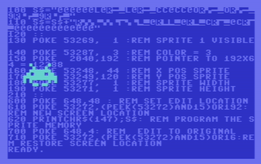 print versus poke fast sprite creation on commodore 64