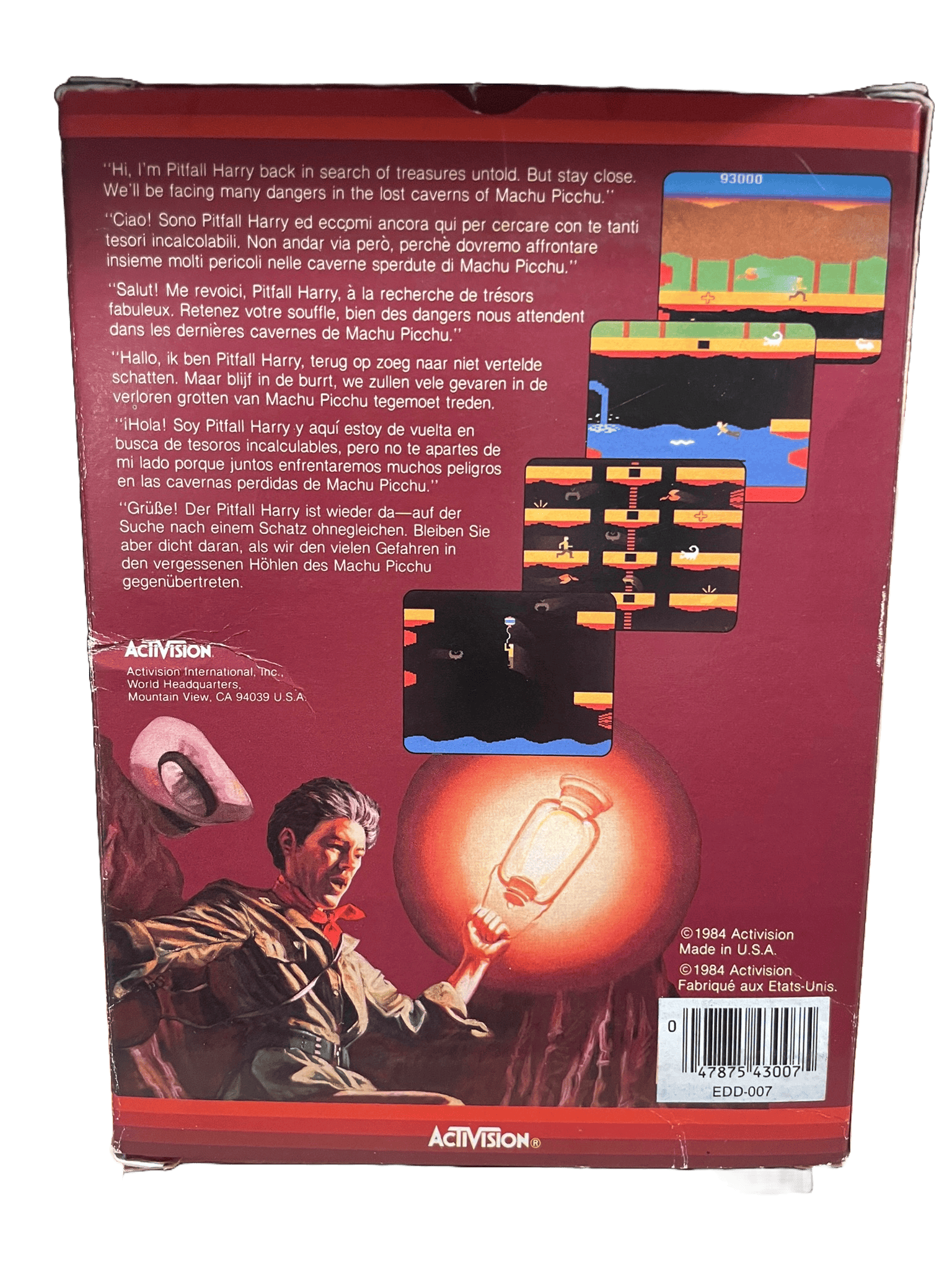 commodore 64 pitfall II box back